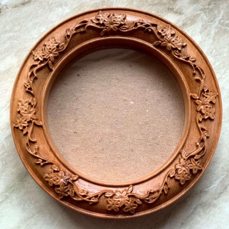 Small Picture Frame Round Photo Frames Decorative Floral Etsy