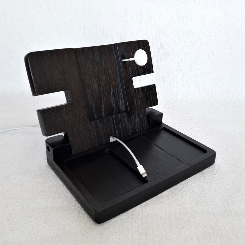 Apple charging station organizer. Bedside charging station. Etsy