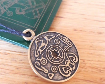 Coin of happiness pendant Mens lucky charm necklace jewelry for man