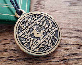 King Solomon Seal Talisman Pentacles of Venus Pendant, Pentagram Star of David.