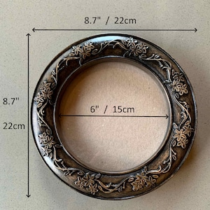 Round Flower Photo Picture Decorative Frame Floral Ornate Romantic Carved Wood Wall Mounted Home Decor Embroidery Frames