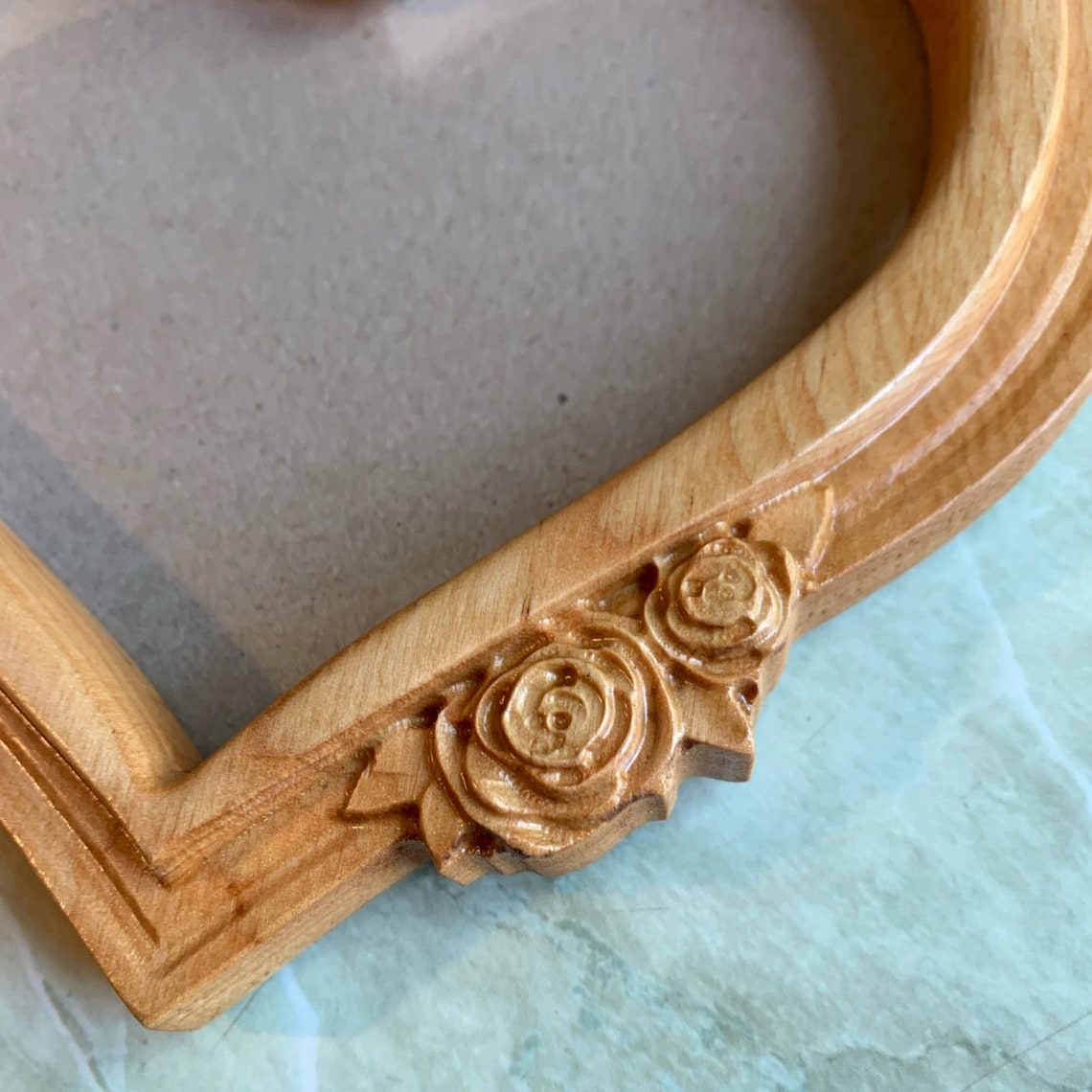 Wooden Heart Shape Photo Picture Frame Wood Carving Handmade Etsy
