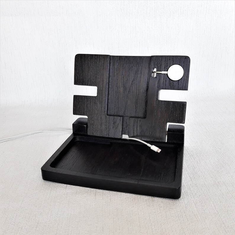 Apple charging station organizer. Bedside charging station. Etsy