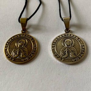 Saint Anastasia Icon Necklace. Great Martyr Anastasia the Alleviatrix-of-Captives Christian Charm Pendant.