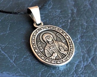Saint Sophia (Wisdom) the Martyr Icon Necklace. Saint Sophia of Rome Christian Charm. Martyr Sophia Pendant. Religious Medal