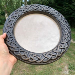Moldura redonda com nós celtas para fotos, para parede, decoração de casa, moldura para bordado, madeira maciça.