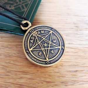 Agrippa pentagram bronze pendant Human pentagram charm Protection amulet