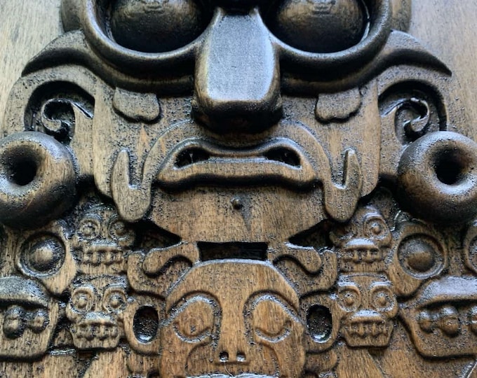 Aztec Mayan Wooden Wall Art, Carved Wood Relief Wall Panel Plaque, Home ...
