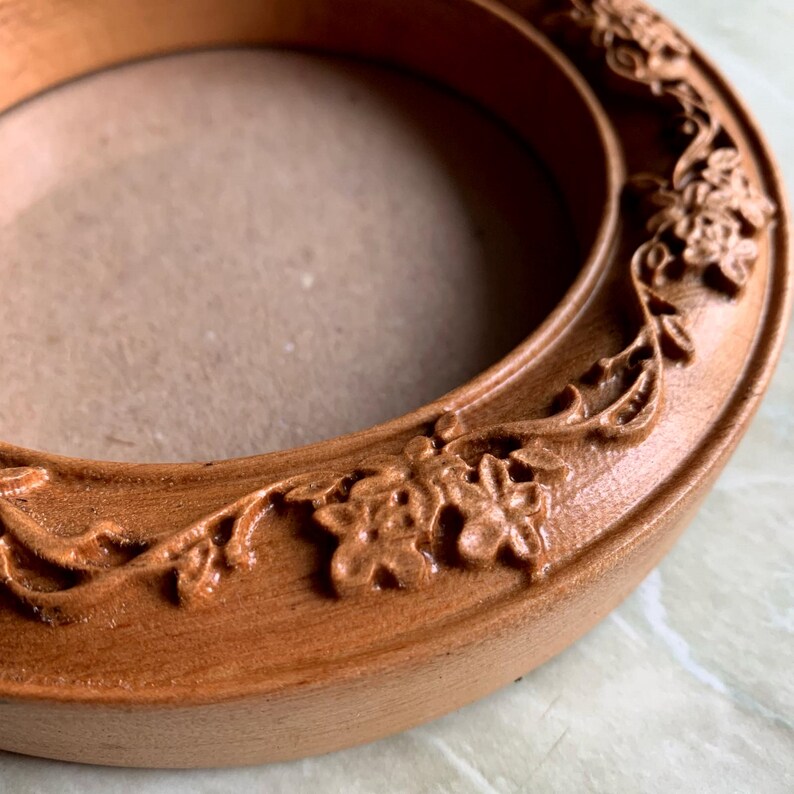 Small Picture Frame Round Photo Frames Decorative Floral Etsy