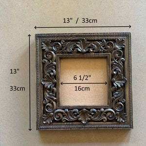 Beautiful wood wall picture frame. Decorative square photo frame. Ornate photo frame. Wall Hanging Photos Images. Handcrafted frame.