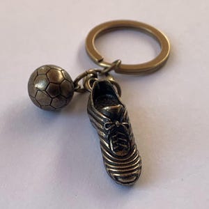 Soccer Shoe Keychain Metal, Football Boot Key Ring, Soccer ball keychain, Sports lover gift, Soccer player accessory, Coach, Team gift