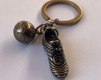 Soccer Shoe Keychain Metal, Football Boot Key Ring, Soccer ball keychain, Sports lover gift, Soccer player accessory, Coach, Team gift