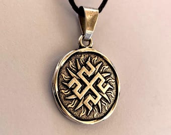 Rodovik pendant, Small Metal Talisman, Rod Symbol, Pagan Protection, Spiritual Necklace, Slavic Heritage Jewelry, Slavic Ancestral Amulet.