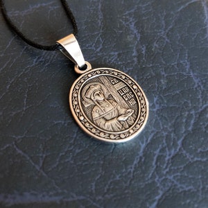 Saint Helena Icon Necklace. St. Helen Equal of the Apostles Christian Medal. St. Helen Pendant Charm. Religious gift.