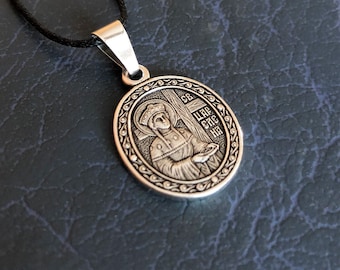St. Helena Ikonen-Halskette. St. Helen Gleich der Apostel Christliche Medaille. St. Helena Anhänger Charm. Religiöses Geschenk.