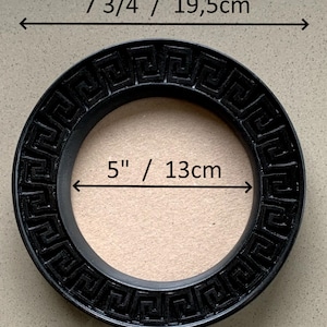 5&quot; Round Photo Picture Decorative Frame Wall Mounted Home Decor Frame Greek Ornament Black