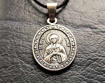 Saint Raisa Icon Necklace, Holy Martyr Charm Pendant