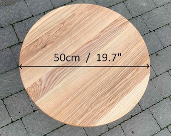 19.7" Round Coffee Table Top, Solid Ash Wood Tabletop 50 cm, 40 mm Thick Wooden Table Top, Oiled Finish,  TABLE TOP ONLY