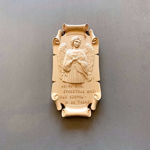 Schutzengel-Symbol für Zuhause, aus Holz geschnitztes christliches Dekor, religiöse Wandkunst, Geschenk für Ostern,