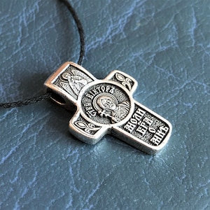 Martyr Victor at Damascus Cross Pendant. Jesus Christ Crucifix.