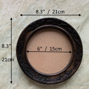 Round Flower Photo Picture Decorative Frame Floral Ornate Romantic Carved Wood Wall Mounted Frames