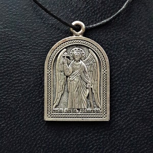 Guardian Angel Icon pendant necklace. Guardian Angel necklace for men, Religious jewellery.
