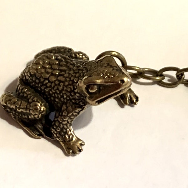 Porte-clés grenouille mignon. Porte-clés drôle de crapaud. Grenouille accessoire. Cadeau amoureux des grenouilles