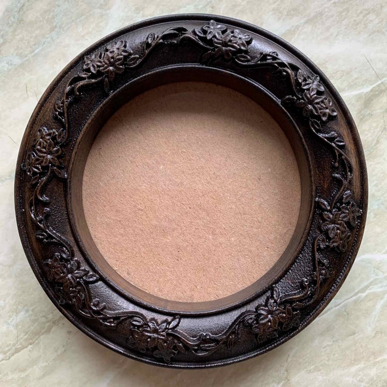 Small Picture Frame Round Photo Frames Decorative Floral Etsy