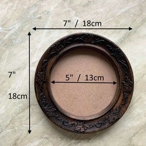 Round Flower Photo Picture Decorative Frame Floral Ornate Romantic Carved Wood Wall Mounted Frames