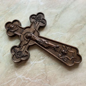 Crucifix Christianity Jesus Christ Cross Carved Wooden Christian Wall Home Decor