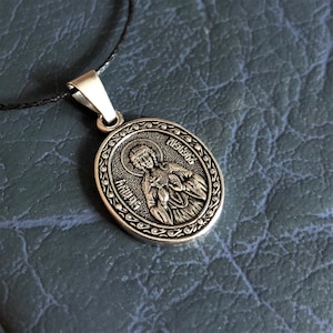 Saint Charity Lubov Anhänger Halskette. Сhristian Сharm. Religiöses Geschenk.