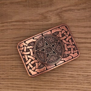 Hebilla de cinturón con pentagrama, hebilla rectangular con pentáculo, hebilla de estrella de cinco puntas, hebilla oculta