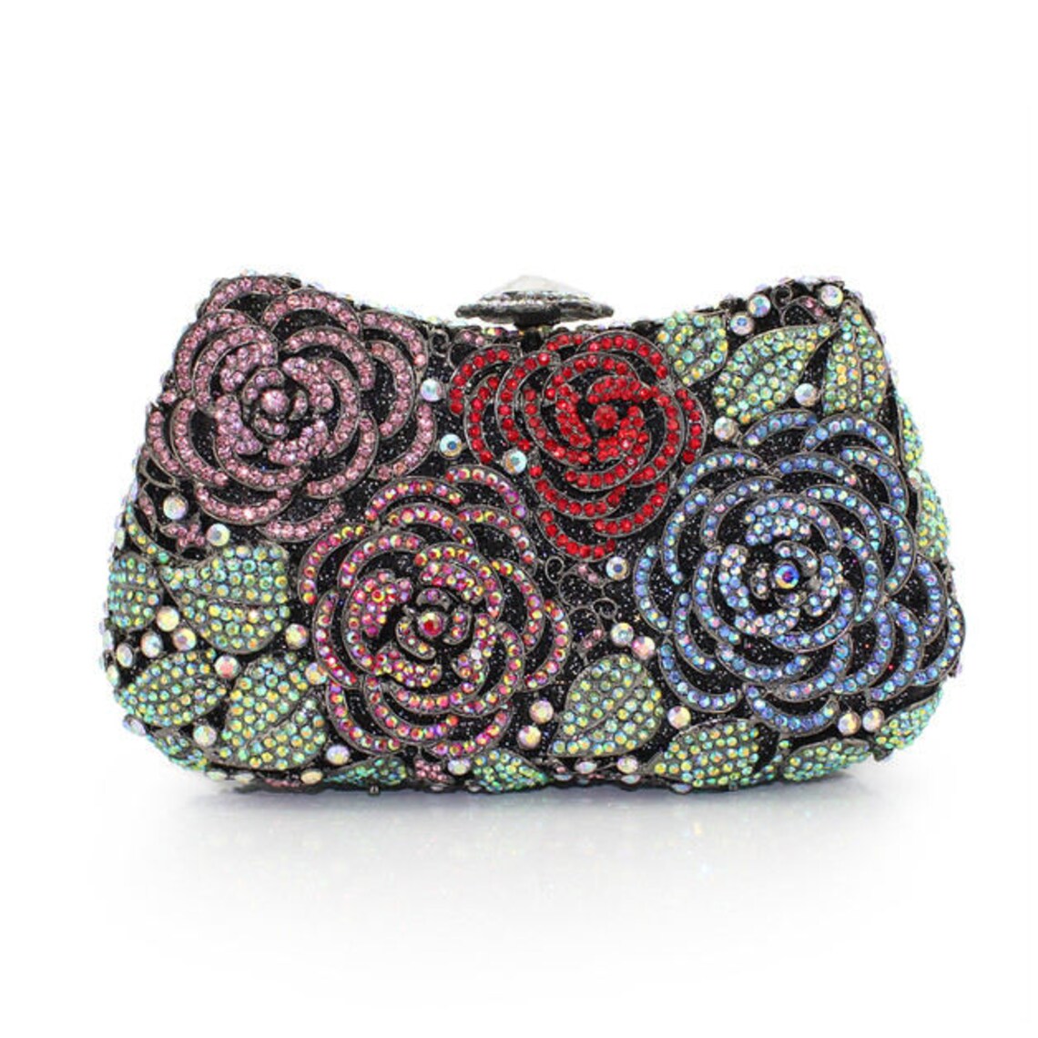 Glamorous colorful evening clutch with high quality Crystals Etsy