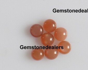 6pc 4MM Natural CHOCOLATE MOONSTONE round 4mm Cabochon Round moonstone Cabochon Round Cab Quality Smooth Polish 4mm Round Gemstone Smooth