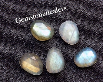 5pc AAA Natural Labradorite 6x8 to7x9mm approx. Rosecut uneven shape blue green labradorite quality uneven shape labradorite rosecut slice