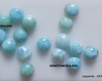 Natural LARIMAR 8mm Cabochon Round  8x8mm Blue Larimar Cabochon Round 8mm Cab Quality Smooth Polish 8mm Round Gemstone Smooth Cab