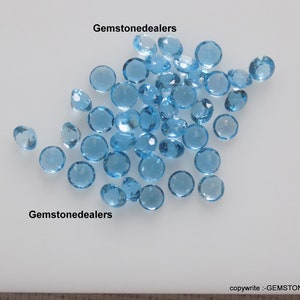 10pc 2.50mm NATURAL SWISS blue topaz round faceted cut stone 2.50mm AAA quality gemstone swiss blue topaz  round 2.50mm gemstone faceted cut