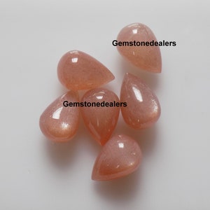 8x12mm Natural PEACH moonstone Teardrop forma pulido suave 8x12mm melocotón piedra lunar teardrop tear drops shape cabujón