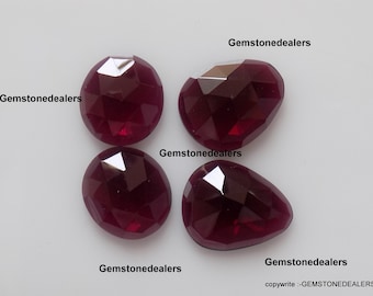1pc Natural RHODOLITE garnet uneven shape rose cut faceted garnet natural shape rhodolite gemstone rose cut gemstone slices uneven gemstone