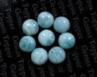 LARIMAR natural 6 mm Cabujón redondo 6x6 Larimar azul Cabujón redondo 6 mm Calidad Cabujón pulido suave 6 mm Piedra preciosa redonda Cabujón liso