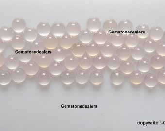 5mm Rosa Naturale Calcedonio rotondo 5mm Cabochon Rotondo rosa calcedonio Cabochon Cab Qualità Liscia Polacco 5mm Pietra preziosa rotonda Cabochon liscio