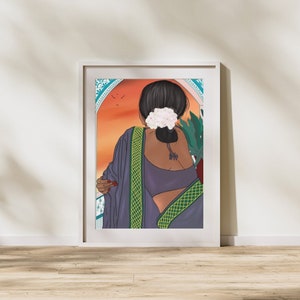 Roshni, Indian Women Art, South Asian Art, Desi Wall Art, Digital Art Print, South Asian Prints, Desi Art print, Indian girl wall art,