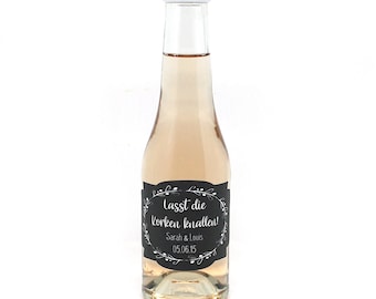 10x Bottle Labels for Wedding Favors Sparkling Hen Party Piccolo Sparkling Wine Label Wedding Sparkling Leaves The Corks Popping