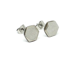 Weihnachtsgeschenk Minimal Ohrstecker Hexagon aus Edelstahl 8mm Sechseck Edelstahlohrstecker Weihnachtsgeschenk für die Freundin