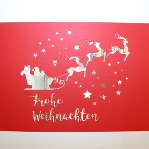 Geldgeschenk Weihnachten Farbwunsch Frohe Weihnachten Schlitten Geldverpackung für Bilderrahmen Geld verschenken