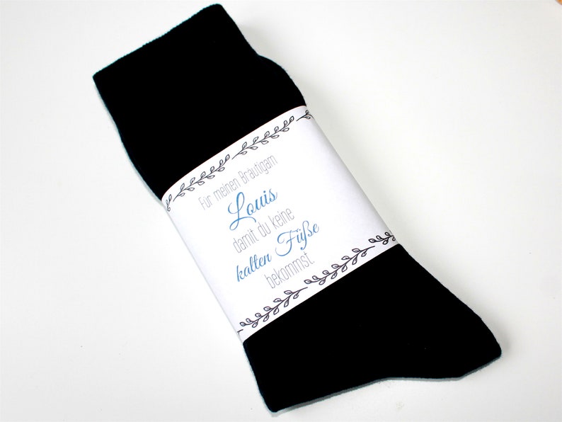 Wedding socks for the groom against cold feet with name groom gift image 2