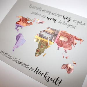 Money gift to wedding world map custom wedding gift image 3