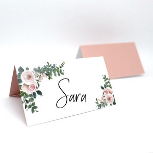 0,28 Euro / Stück Namensschild Platzkarten Tischplan Hochzeit Taufe Eukalyptus Peony 25 Stück selbst beschriften