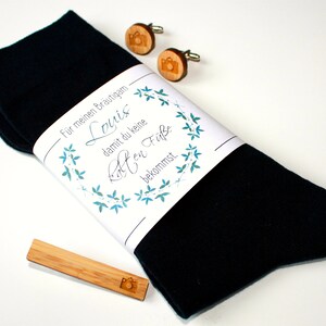 Wedding socks for the groom against cold feet with name groom gift image 2