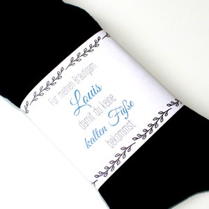 Wedding socks for the groom against cold feet with name groom gift image 1